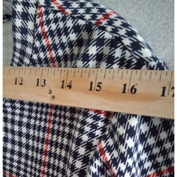 CRUSH Crop Top ABC Family Womens Large Houndstooth Plaid Long Sleeve NWT - Picture 6 of 11